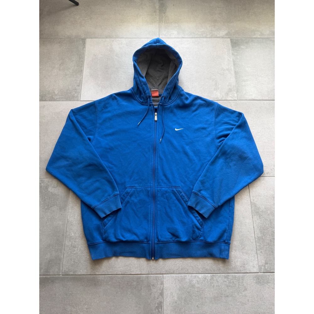 Vintage y2k Nike Athletic Dept Mens XL Royal Blue Full Zip Hoodie Swoosh
